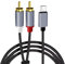 USB C to 2 RCA Audio Cable, Type C to Dual RCA Stereo Aux Cord, Phono to USB C Audio Cable Compatible with iPhone iPad iPod Samsung Huawei LG Pixel Tablet Amplifier Speaker Car Stereo (1M) (Black)
