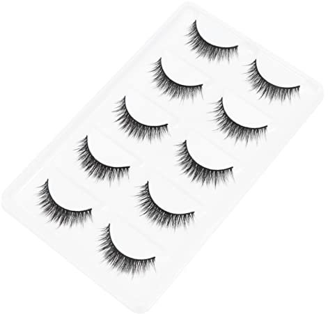 Vaguelly 5paires Faux Cils Naturels Fibres Fines Lot De Extensions De Cils Épais Et Denses Accessoires De Maquillage Pour Yeux