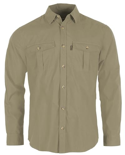 Pinewood Herren Safari Hemd Langarm - Stilvolles Outdoor Hemd Herren - Schnelltrocknende und weiche Polyester-Baumwoll-Mischung - Vielseitig einsetzbares Wanderhemd