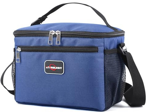 ETONSUNNY Faltbar Isolierte Kühltasche,Tragbare Lunchtasche,Wiederverwendbare coolbag,auslaufsicher Lunchbag,Kühlbeutel für Arbeit, Schule, Picknick ,Blau 8L