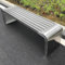 Parkbank Edelstahl Ohne Rückenlehne, 2-3 Sitzer Outdoor Kleiner Gartenmöbel Für Balkon, Park, Rasen, Hinterhof, Bis 400 kg Belastbar
