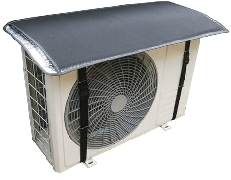 LXRHLIKG Klimaanlage Abdeckung, Schallschutz Verkleidung Klimaanlage Außengerät, Abdeckung Wärmepumpe aus Aluminiumfolie mit Nylon-Kordelzug und Schnalle(85x40cm/33x16in)