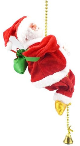 Père Noël Grimpant De Noël – Ornement À Batterie Électrique, Décoration En Corde Musicale 13 X 12,5 X 10 Cm, Jouet De Vacances Animé, Affichage Sonore Jôyeux | Décoration Festive Du Père NoëľPour La