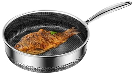 YNPQTDS Stainless Steel Woks | Stainless Steel Woks Pan - Kitchen Gadgets for Home Cooking Baking Stir-Fry Restaurant Searing Saute Steak Camping Fish Omelette Pancake