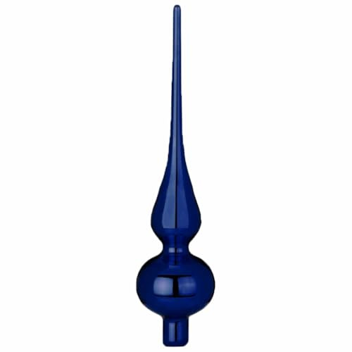 Inge Glas Christbaumspitze 26cm | Weihnachtsbaumspitze aus Glas | Hochwertige Spitze für den Weihnachtsbaum Weihnachten (Midnight Blue | Mitternacht Dunkelblau Glanz)