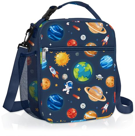 Clastyle Insulated Kids Lunch Bag with Bottle Holder Space Lunch Box | Toddler Lunch Bag Easy to Clean, Large Thermal Cooler Bag with leak-proof Lining, Picnic Lunch Box Tote for School Travel