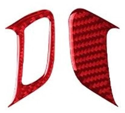 Auto Zierleisten 2PCS Real Carbon Fiber Auto Türschloss Panel Rahmen Dekorative Aufkleber Für Scirocco 2009-2016 Innen Zubehör(Carbon red)