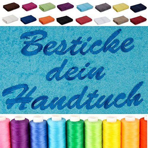 AR Line Besticken Sie mit Namen Saunatuch XXL/Saunalaken/Strandtuch/Badetuch 100x200 cm oder mit Wunschtext Bestickt, in Farbe: Anthrazit-Grau