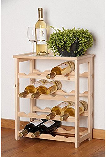 URBNLIVING 16 Bottle Wooden Wine Rack Holder