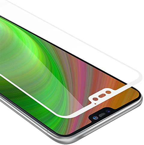 Cadorabo Vidrio templado cobertura completa compatible con Huawei P20 LITE en TRANSPARENTE con BLANCO - Vidrio protector de pantalla en dureza 9H con compatibilidad touch 3D
