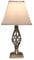 Lighting Supermarket Kingswood Barley Twist Square Base Traditional Table Lamp - Antique Brass