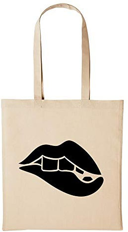 huuraa Baumwollbeutel Sexy Lippen Kussmund Geschenk Einkaufstasche Natural 10 Liter Baumwolle Sexy Lippen Kussmund Accessoire