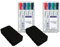 Staedtler 4er Set Lumocolor Whiteboardmarker in Standbox mit Radierer, Schwarz, Meißeltip, Whiteboardmarker, Marker, Markerstift, Whiteboard