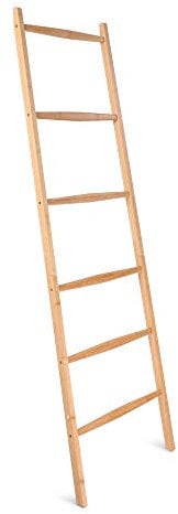 Navaris Handtuchleiter Holz Leiter aus Bambus - Bambusleiter für Handtücher Kleidung Accessoires - Holzleiter für Bad Garderobe Schlafzimmer