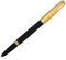 Gullor Fountain Pen with Ink Convertor, Golden Screw-on Cap, Fine Nib, Black