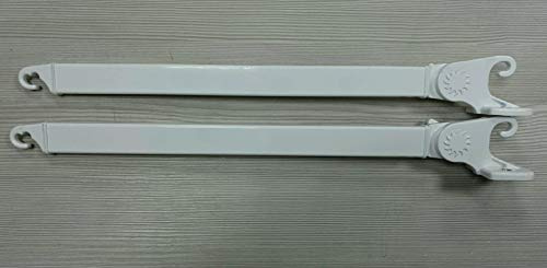 Braccetti per tenda da sole a Caduta 50/60/70 cm Fissaggio Ringhiera o Muretto (60 cm Fissaggio su Muretto, Bianco)