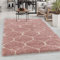 Designer Hochflor Teppich Modern, Skandinavische Design, Flauschiger Langflor Shaggy Teppich, Rechteckig, Pflegeleicht, Wohnzimmerteppich, Größe:140 x 200 cm,Farbe:Rosa-Creme