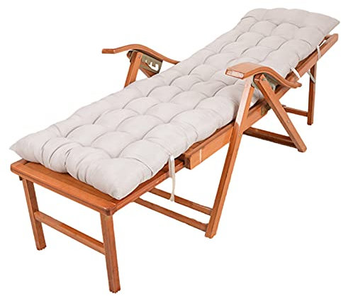 Liegestuhl Juan Klappbarer Balkon Verstellbares Holz Rückenlehnenstuhl Mit Armlehnen Sommer Im Freien Bambus Gartenliege Mit Kopfstütze Und Kissen (Color : Khaki)