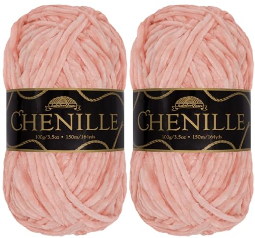 JubileeYarn Chenille Yarn - Worsted Weight - 100g/skein (2 Skeins, 133 Precious)