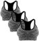 Libella 3er Pack Damen Bustier Bralette Sport BH Wohlfühl-BH Sportliche Comfort BH Gepolsterter Push UP Stützfunktion verstellbare Träger Ohne Bügel Yoga Fitness 3714 Schwarz LXL
