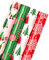 RUSPEPA Rouleau De Papier D'Emballage De Noël - Collection De Vacances De Lutin De Noël Rouge, Vert Et Rose - 4 Rouleaux - 76 cm X 305 cm Par Rouleau