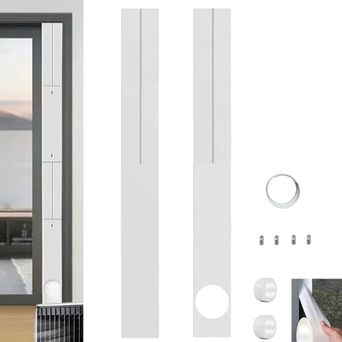 Sliding Door Seal | Portable A/C Replacement Sliding Door PVC Seal Kit | Multipurpose Window Vent, Suitable for Portable Air Conditioner with 5.9 Diameter Hoses