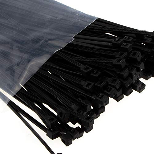 enTie Black Cable Ties 2.5mm x 200mm Nylon 66 UL Approved [50 Pack] [200mm x 2.5mm]