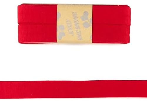 Viskose-Schrägbänder-Uni-ca. 20 mm Breite x 3 Meter Länge-48 Farben (Rot-187142)