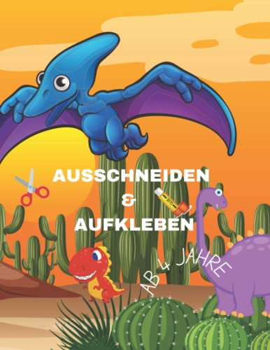 Dinos-Ausschneiden & Aufkleben: Spaß für Kinder