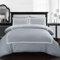 AR ware Grey Duvet Cover King Set – 3 piece luxury bratta stitch duvet cover sets with pillowcase – breathable microfiber quilt cover, Grey/White