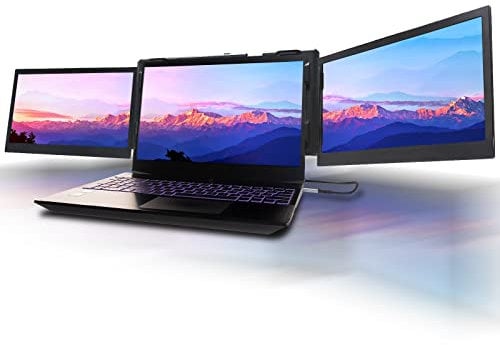 KEFEYA Triple Laptop Screen Extender, Dual 13.3” FHD IPS Portable Monitor, for 13”-16.5'' Notebooks & Windows Mac Andriod