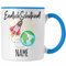 Trendation - Einschulung Tasse Personalisiert Geschenk 1. Schultag Namen Mädchen Jungs Kaffeetasse Becher (Blau)