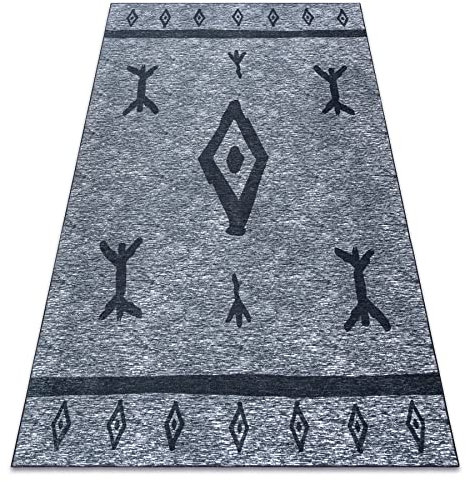 rugsx ANTIKA für Kinderzimmer, Wohnzimmer, Schlafzimmer, Teppich modern, Azteke, waschbar - grau 80x150 cm