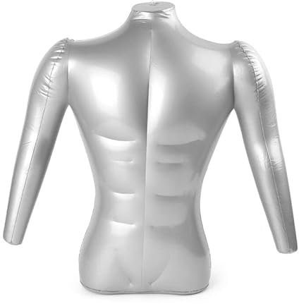 PETSTIBLE Aufblasbare männliche Schaufensterpuppe, Mann, halber Körper mit Arm, PVC, aufblasbare Schaufensterpuppe, männlicher Schnuller, Torso-Modell für Mode-Display
