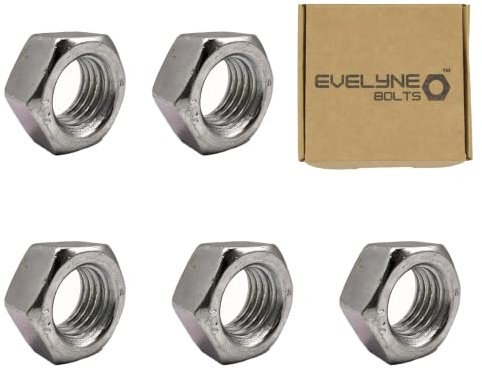 M16 (16mm) Steel Hex Nuts - Standard Thread - Pack of 5