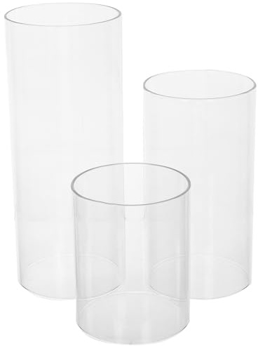 Windlicht Zylinder 3 Stück Hurrikan-Kerzenhalter Klarem Glas Glassäulen-Kerzenhalter Zylinder-Votivkerzenhalter Kerzenhülle Mit Kerzenabdeckung Ersatzglas Windlicht