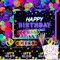 192 PCS Neon Glow Birthday Party Supplies. Glow in der dunklen Geburtstagshintergrund, Let’s Glow Tischdecke, Neon Ballons, Temporäre Tattoo, Glow Sticks für Schwarzlicht Neon Party Dekorationen