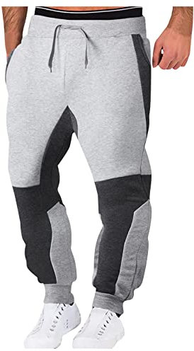 KONG JIMFAN Jogginghose Herren Sports Jogginghose Baggy Chino Hose Herren Laufhose Tummy Outdoor Hosen Für Herren Jogginghose Herren Warm Wathose Herren Sport Handschuhe Gym(Light Gray,S)