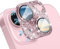 WoPail Camera Lens Protector for iPhone 15/15 Plus, Lens Protectors Bling Glitter 9H Tempered Glass Cover, HD Clear, Anti Scratch Camera Cover for iPhone 15/15 Plus - Pink