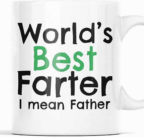 Gift Island Wolf's Best Farter Dad Geburtstagsgeschenk, Vatertagsgeschenk, Geschenk für Papa von Tochter und Sohn, lustiger Vater-Tasse, 325 ml Kaffee- und Teetasse