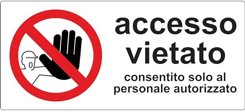 pubblimania Adesivo Accesso Vietato in PVC Impermeabile e Resistente per Esterno e Interno Cm 29x13 (Accesso Vietato)