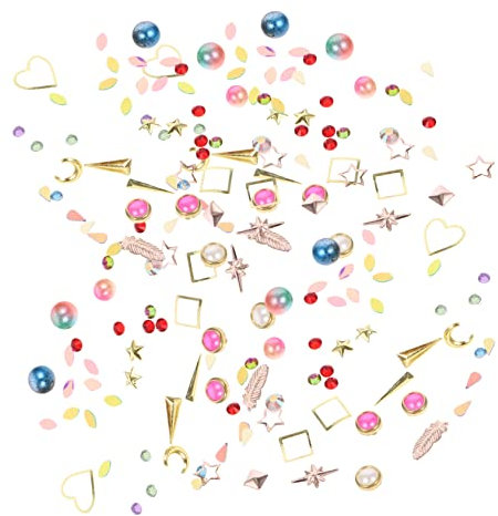 Nail Rhinestones Gems Studs Pearls Sequins Decor Set