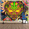 351 Psychedelische Arabesken-Tapisserie Hanf-Mandala-Marihuana-Fantasiepflanzen Böse Augen Wand Dekoration Portabel Wandteppich Langlebig Tapisserie Für Picknick Schlafsaal Schlafzimmer 100x150cm