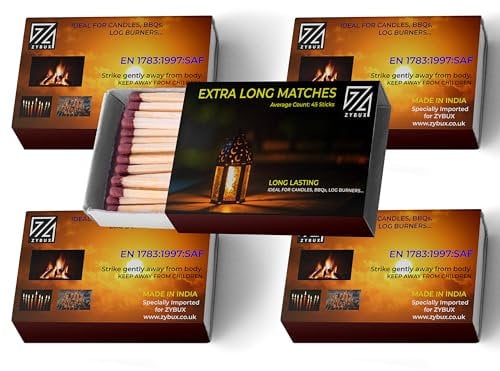 ZYBUX - Extra Long Safety Matches (Pack of 5)