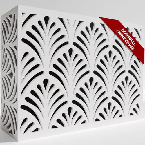 Wood Doorbell Chime Cover Box | Art Deco Design Doorbell Cover | Easy Install Doorbell Cover Plate for Indoor/Outdoor Use