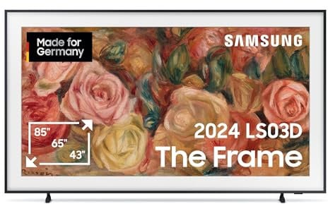 Samsung QLED 4K Fernseher The Frame 55 Zoll, Samsung TV mit mattem Display und austauschbarem Rahmen, Art Mode, Smart TV, GQ55LS03DAUXZG, Deutsches Modell [2024]