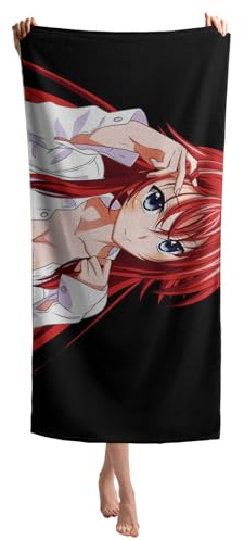 Rias Gremory Strandtuch Groß Handtuch,Anime Badetuch Schnell Trocknendes,Mikrofaser Saunatuch 3D Drucken Badehandtuch Fanartikel (Gremory1, 200x100cm)