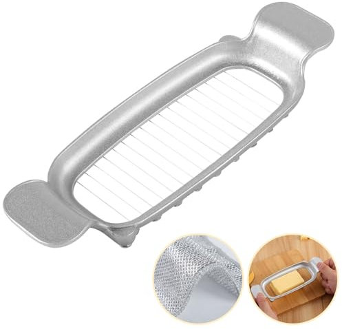 WYCWYQDR Butter & Cheese Slicer,Stainless Steel Multipurpose Cheese Slicer,Ergonomic Handle for Cutting Cheese Cubes, Butter Knives Cut Evenly in 1/4-Inch Increments.