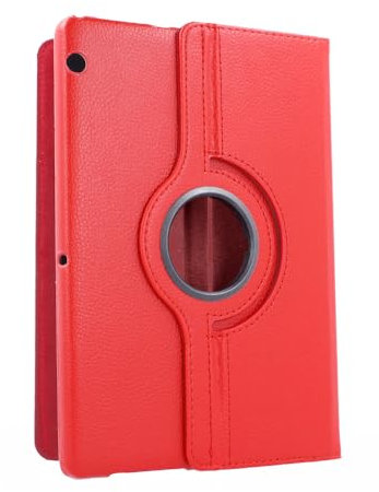 Funda Rotatoria 360° Polipiel para Huawei MEDIAPAD T3 10 9,6, Carcasa Protector, Rojo