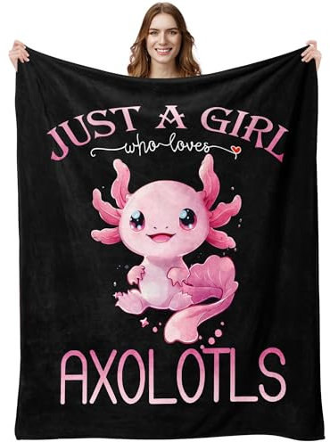 Settocos Pferdedecke für Mädchen, 101,6 x 127 cm, Pferdedecke für Frauen, Geschenke für Pferdeliebhaber, Frauen, weiche, gemütliche Bettdecke, Geschenke für Geburtstag, Abschlussfeier, Axolotls,